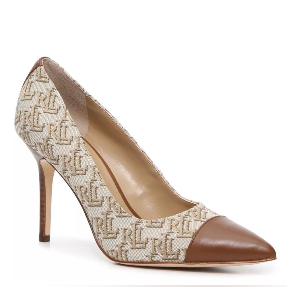 RALPH LAUREN Women's Brown and Cream Pumps